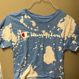 Blue and white champion T-shirt. Size:women’s small